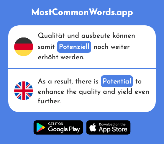 Potenziell - Potential (Das 1974 Häufigste Wort In English)