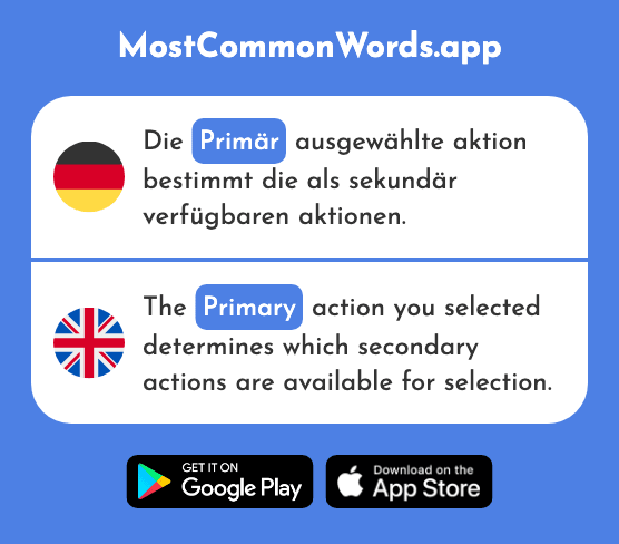 Primär - Primary (Das 1759 Häufigste Wort In English)