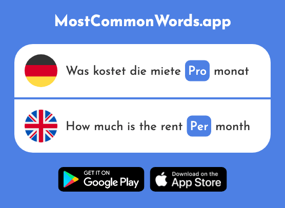 Pro - Per, pro (Das 412 Häufigste Wort In English)