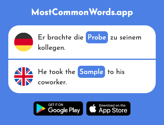 Probe - Sample, test, rehearsal (Das 2178 Häufigste Wort In English)