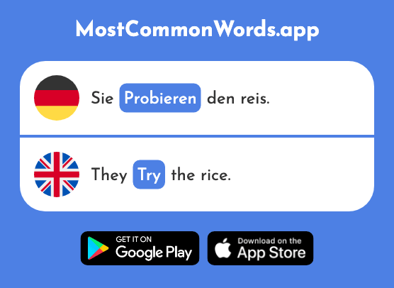 Probieren - Try (Das 2894 Häufigste Wort In English)