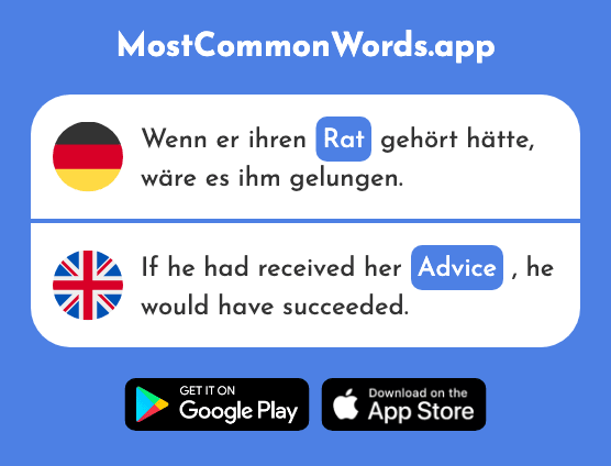 Rat - Advice (Das 2251 Häufigste Wort In English)