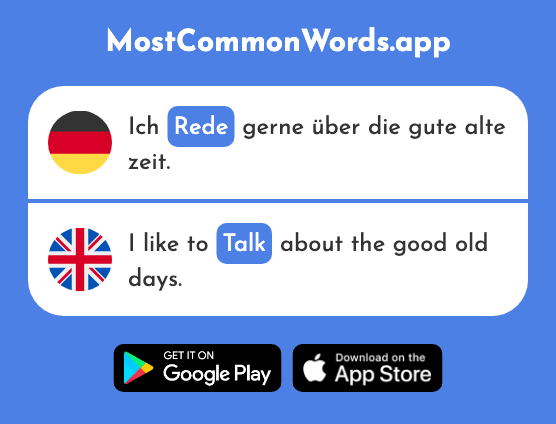 Rede - Speech, talk (Das 759 Häufigste Wort In English)