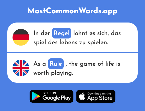Regel - Rule (Das 438 Häufigste Wort In English)
