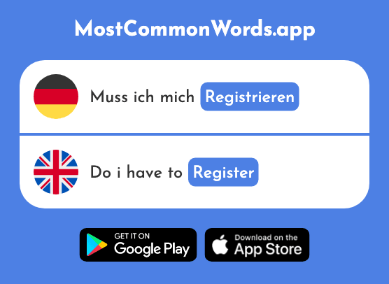 Registrieren - Register (Das 2511 Häufigste Wort In English)