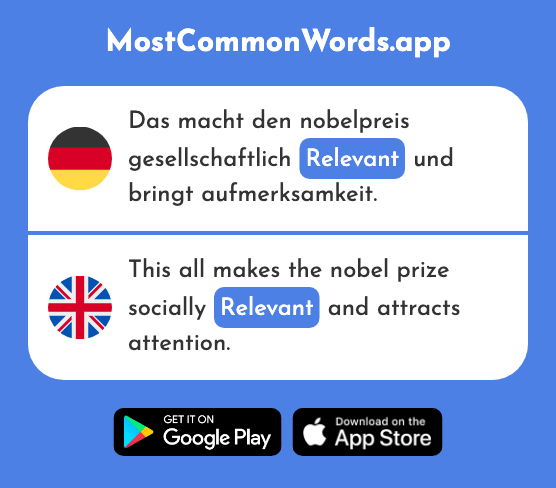 Relevant - Relevant (Das 2031 Häufigste Wort In English)