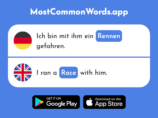 Rennen - Race (Das 2052 Häufigste Wort In English)