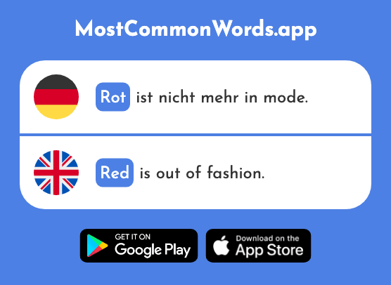Rot - Red (Das 477 Häufigste Wort In English)