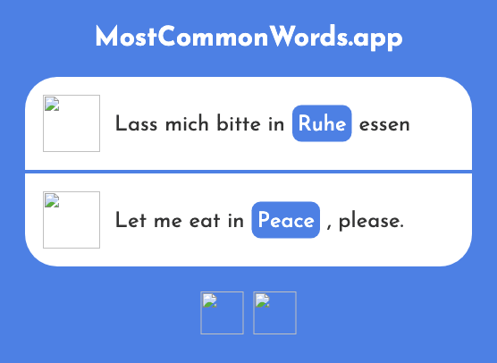 Ruhe - Silence, peace (Das 989 Häufigste Wort In English)