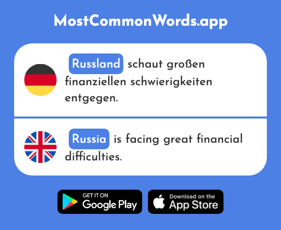 Russland - Russia (Das 798 Häufigste Wort In English)