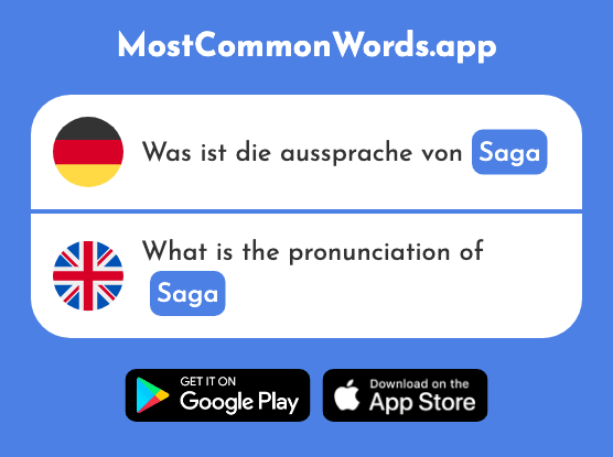 Saga - Saga (Das 2078 Häufigste Wort In English)