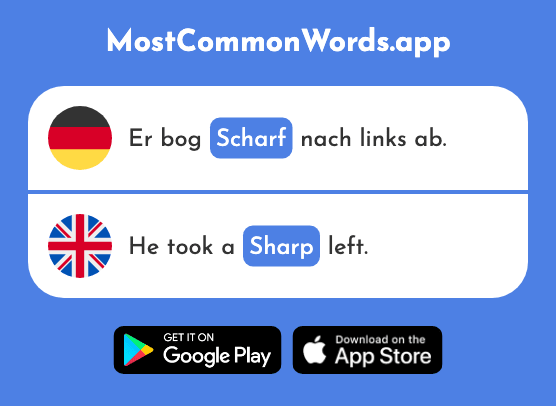 Scharf - Sharp (Das 1442 Häufigste Wort In English)