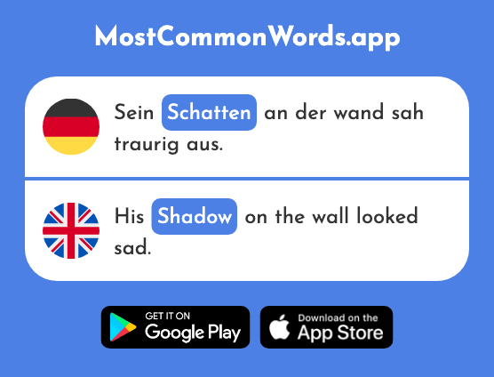 Schatten - Shadow, shade (Das 1502 Häufigste Wort In English)