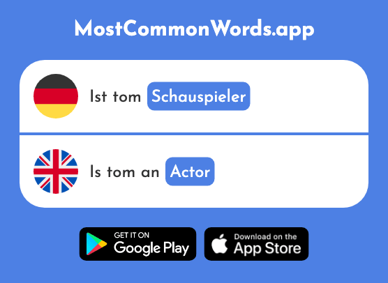 Schauspieler - Actor (Das 1704 Häufigste Wort In English)