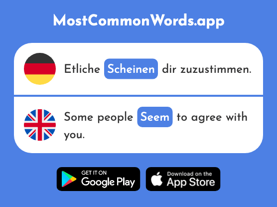 Scheinen - Shine, seem, appear (Das 275 Häufigste Wort In English)