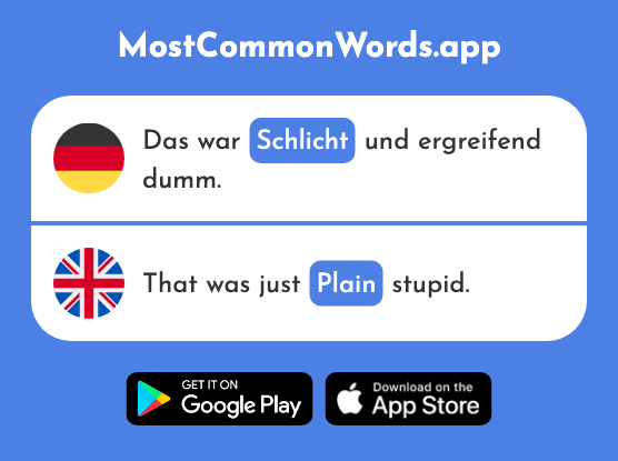 Schlicht - Simple, plain (Das 2546 Häufigste Wort In English)