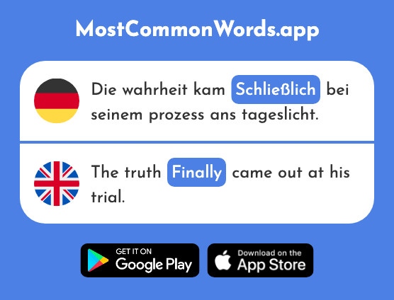 Schließlich - Finally, eventually (Das 351 Häufigste Wort In English)