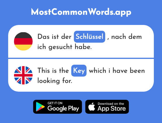 Schlüssel - Key (Das 2197 Häufigste Wort In English)