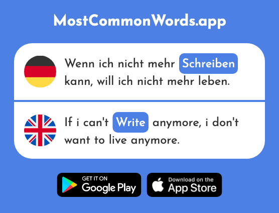 Schreiben - Write (Das 184 Häufigste Wort In English)