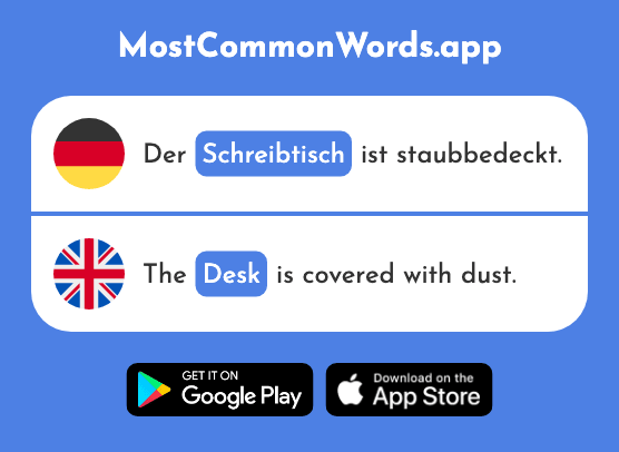 Schreibtisch - Desk (Das 2464 Häufigste Wort In English)