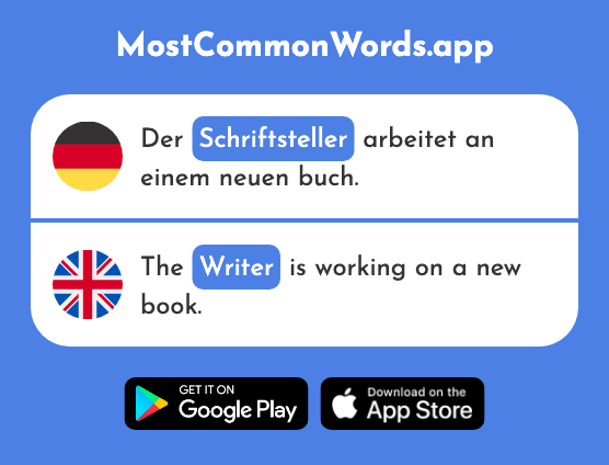 Schriftsteller - Writer (Das 1727 Häufigste Wort In English)