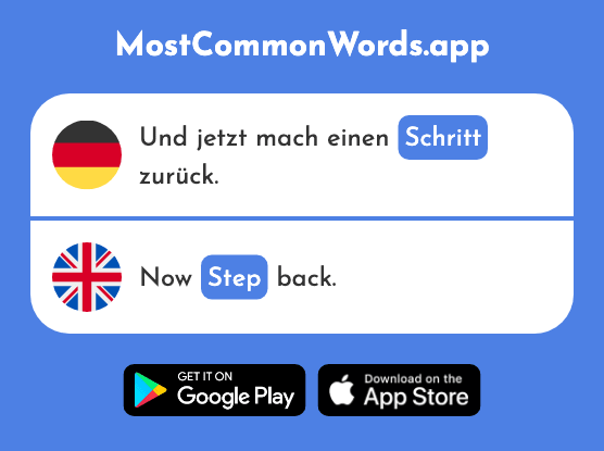 Schritt - Step (Das 376 Häufigste Wort In English)