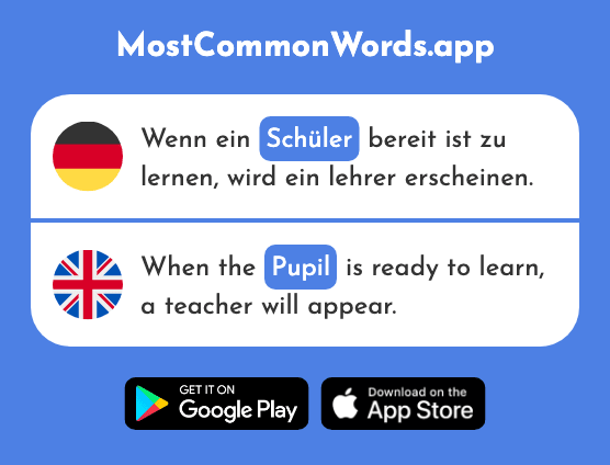 Schüler - Pupil, student (Das 556 Häufigste Wort In English)