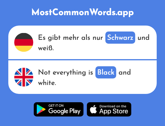 Schwarz - Black (Das 474 Häufigste Wort In English)