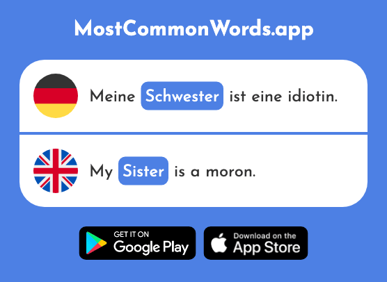 Schwester - Sister (Das 974 Häufigste Wort In English)