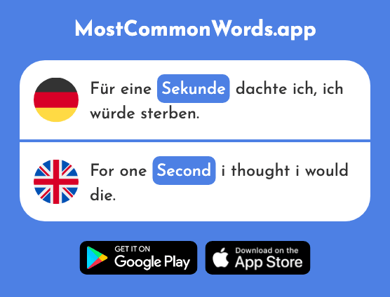 Sekunde - Second (Das 837 Häufigste Wort In English)