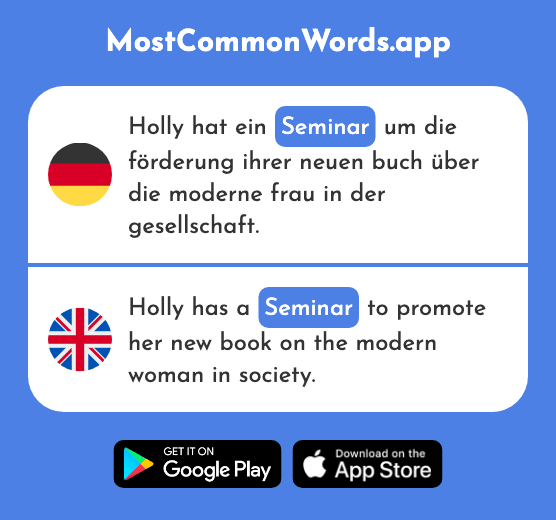 Seminar - Seminar (Das 2461 Häufigste Wort In English)