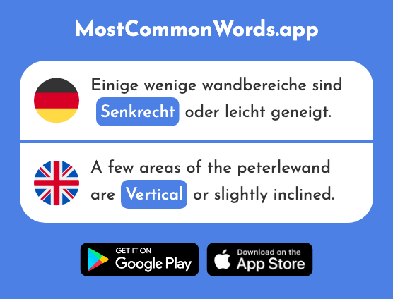 Senkrecht - Vertical (Das 2891 Häufigste Wort In English)
