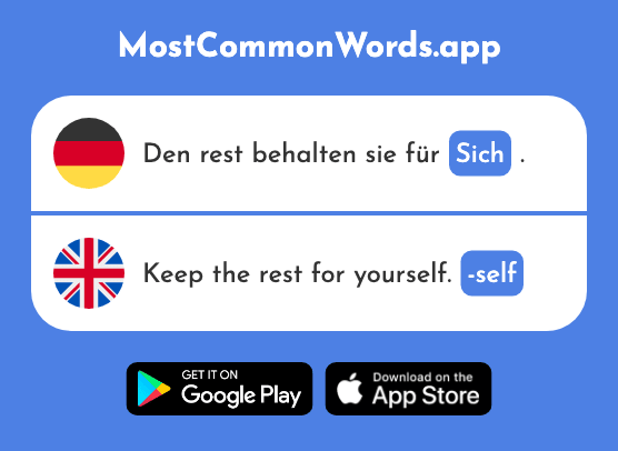 Sich - -self (Das 14 Häufigste Wort In English)