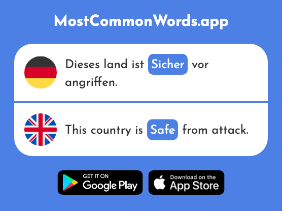 Sicher - Safe, secure, certain (Das 265 Häufigste Wort In English)