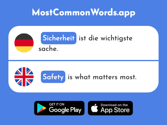 Sicherheit - Security, safety (Das 776 Häufigste Wort In English)