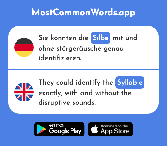 Silbe - Syllable (Das 2073 Häufigste Wort In English)