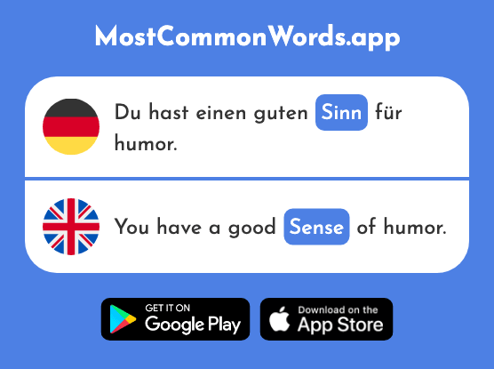 Sinn - Sense, meaning (Das 380 Häufigste Wort In English)