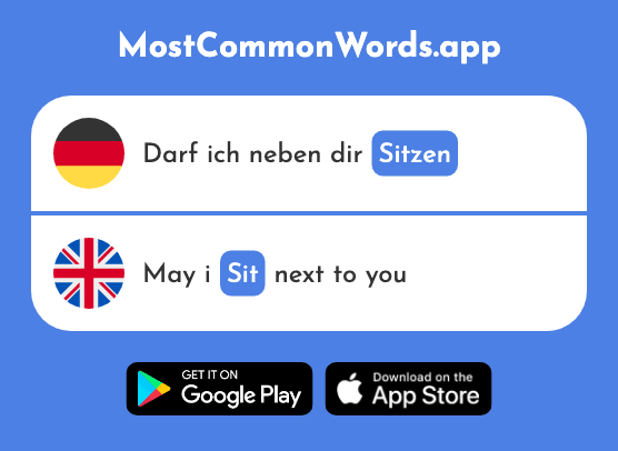 Sitzen - Sit (Das 231 Häufigste Wort In English)