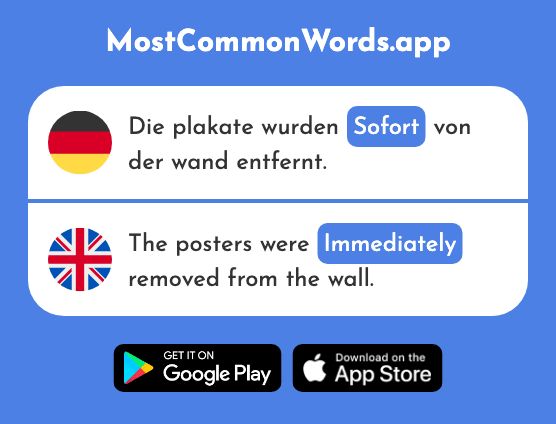Sofort - Immediately (Das 446 Häufigste Wort In English)