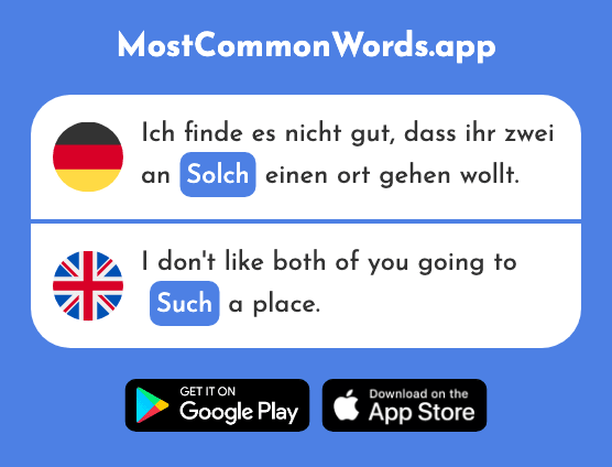 Solch - Such (Das 185 Häufigste Wort In English)