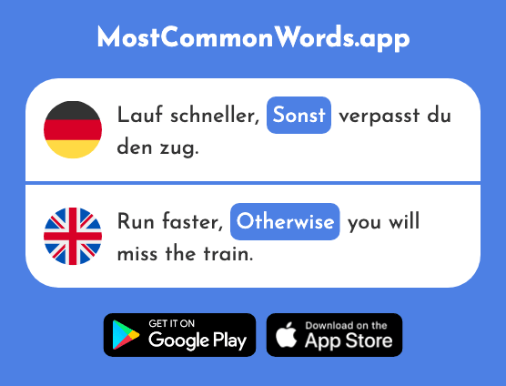 Sonst - Otherwise (Das 336 Häufigste Wort In English)