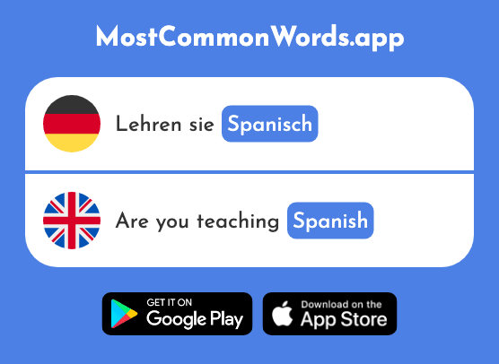 Spanisch - Spanish (Das 1919 Häufigste Wort In English)
