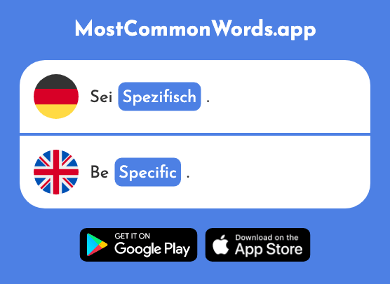 Spezifisch - Specific (Das 1499 Häufigste Wort In English)