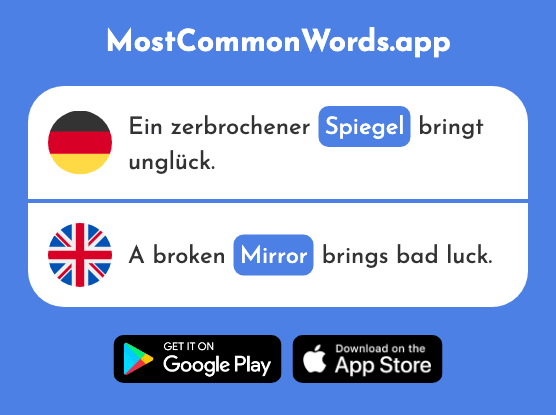 Spiegel - Mirror (Das 1468 Häufigste Wort In English)