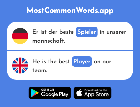 Spieler - Player (Das 822 Häufigste Wort In English)