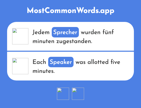 Sprecher - Speaker, spokesperson (Das 999 Häufigste Wort In English)