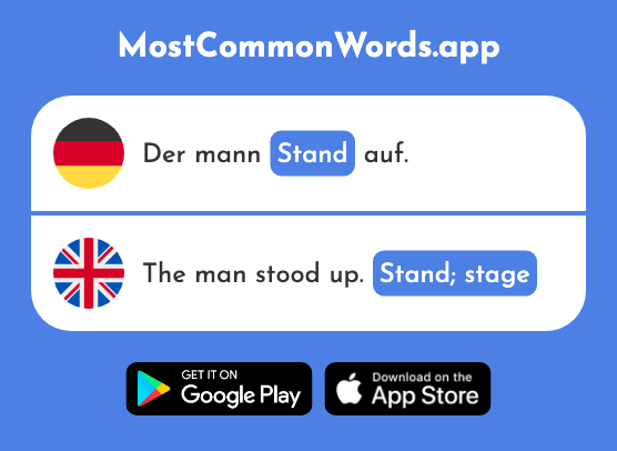 Stand - Stand, stage (Das 1357 Häufigste Wort In English)