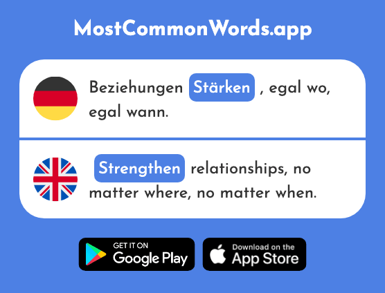 Stärken - Strengthen (Das 2281 Häufigste Wort In English)