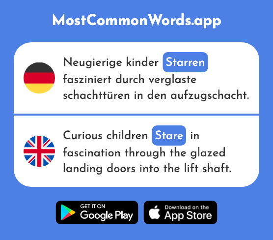 Starren - Stare (Das 2144 Häufigste Wort In English)