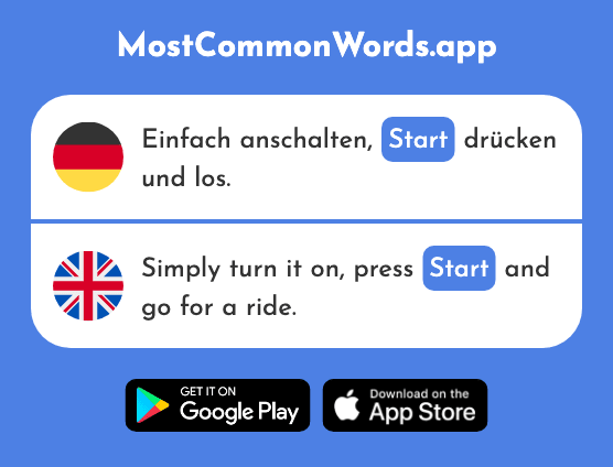 Start - Start, takeoff, launch (Das 1946 Häufigste Wort In English)